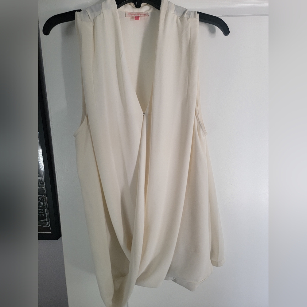 Elegant Cream Sleeveless Top